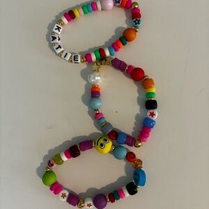 Stretchy Preppy Colorful Bracelets, Pack of 3